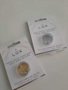 lox € 12,50 voor 2 paar in zilverkleur of goudkleur