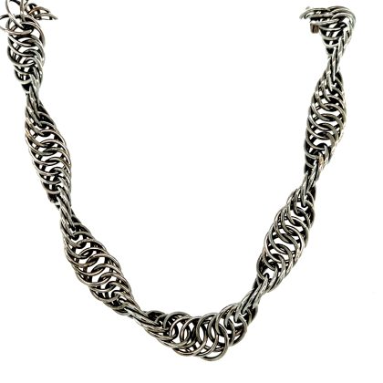 collier spiraal rodhium