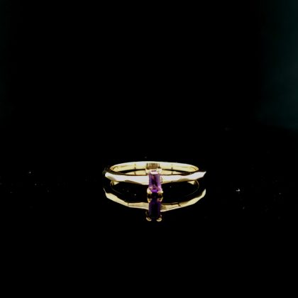 Ring met baquette amethist mt 17.25