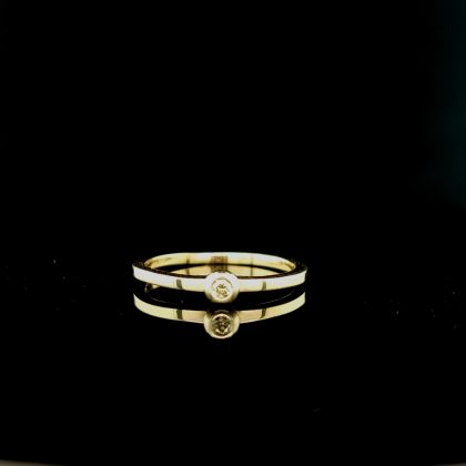 Ring met olive diamant maat 17.5