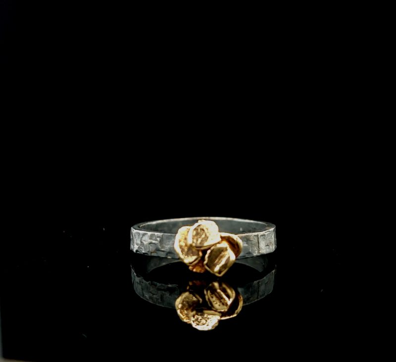Ring zilver met goudvlokjes maat 16.5