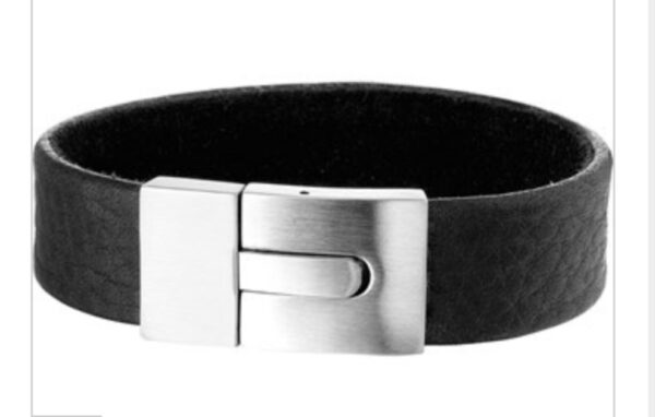Brede leren herenarmband 21cm