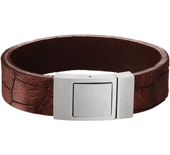 Brede herenarmband met print 21cm