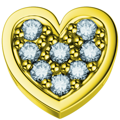 Hartje in goud met diamanten