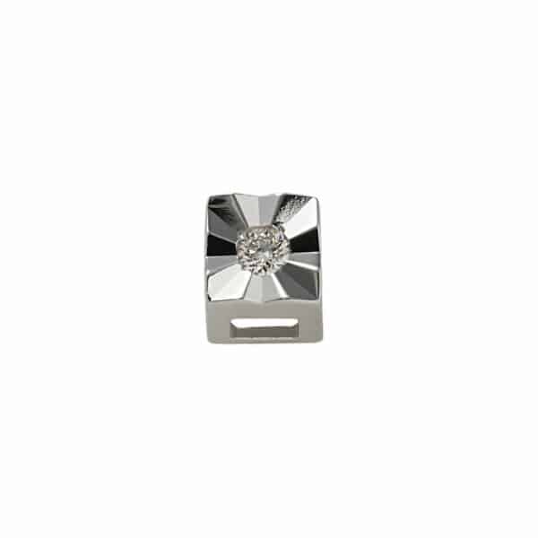 Witgouden element vierkant met diamant