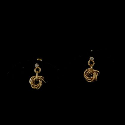 Oorsteker malien roos met diamant