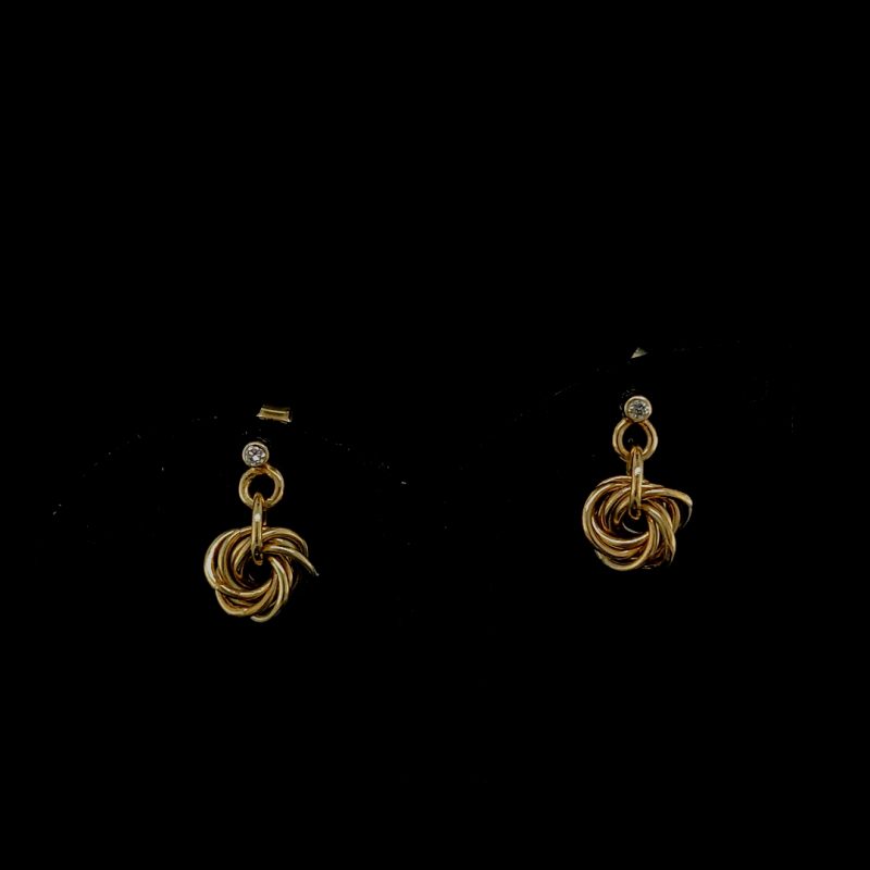 Oorsteker malien roos met diamant
