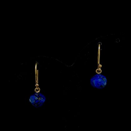Oorhangers  14 krt. met lapis lazulle