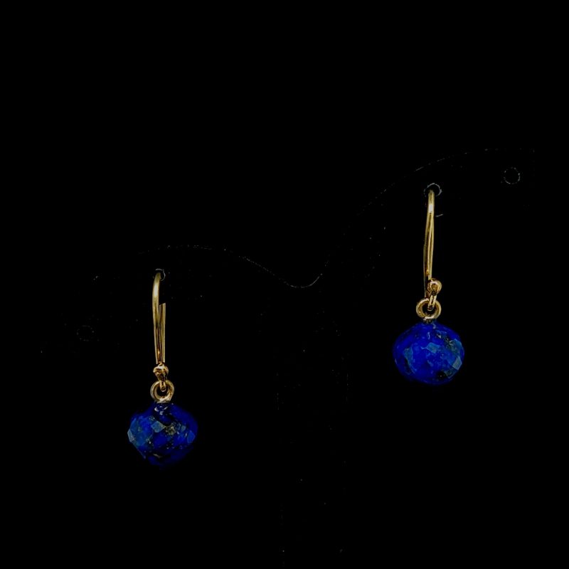 Oorhangers  14 krt. met lapis lazulle