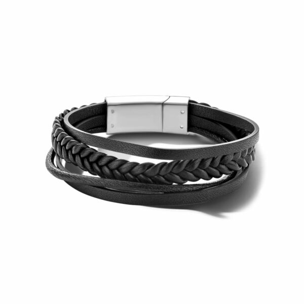 Leren heren wikkelarmband