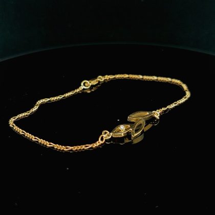 Armband met bladmotief en diamant