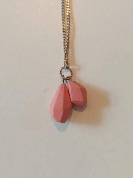 Collier keramiek pegel donkerroze