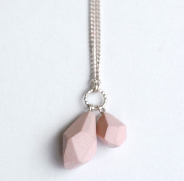 Collier keramiek pegel roze