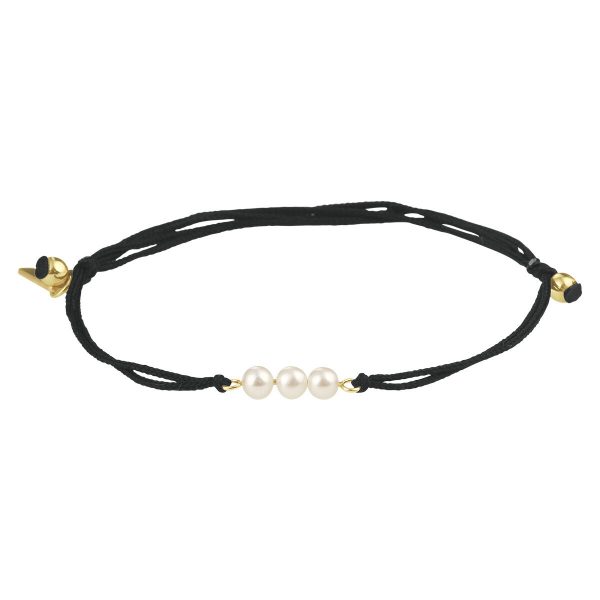 Armband zwart met parels