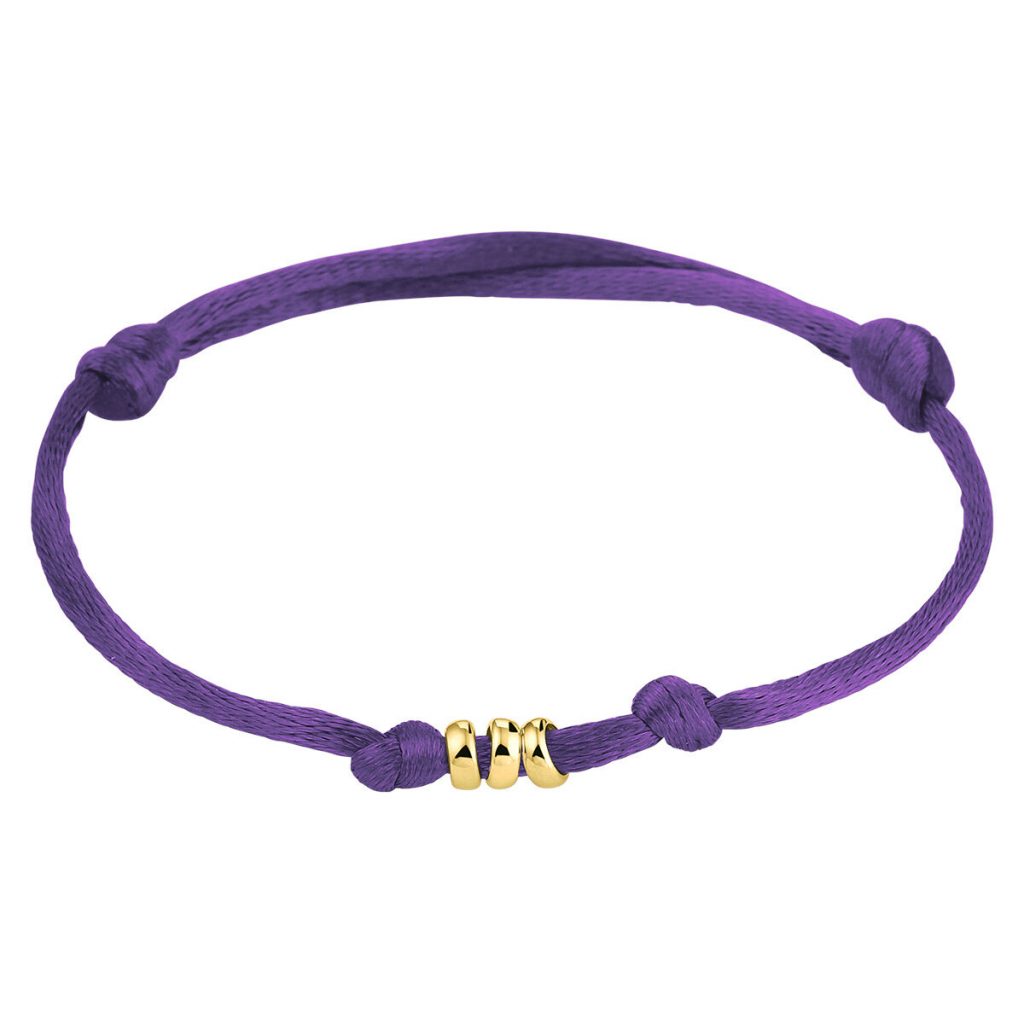 Armband met 3 gouden kralen
