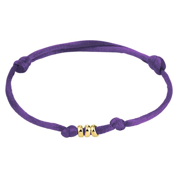 Armband met 3 gouden kralen