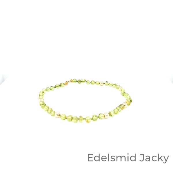 Armband peridoot met gouden kralen