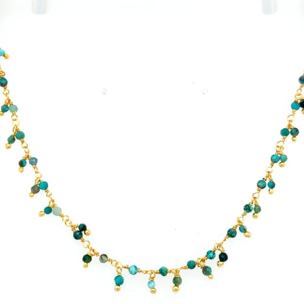 Collier Chrysocolla Verguld
