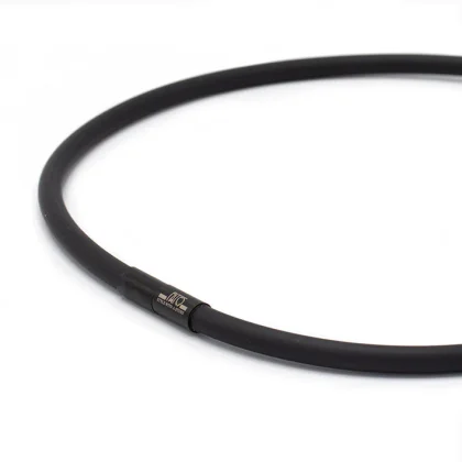 Collier rubber zwart zwartkleurig slot