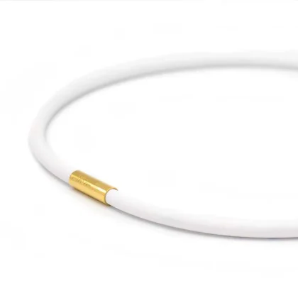 Collier rubber opaak wit