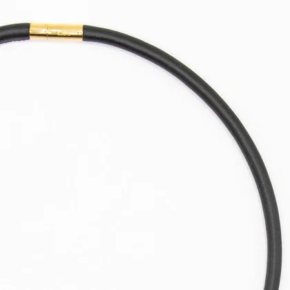 Collier zwart leer met goudkleurige sluiting