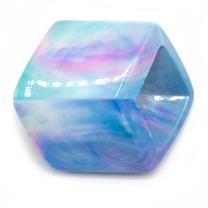Cube Marble Bleu Shiny