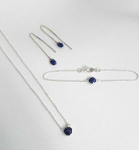 Zilveren set met lapis lazule