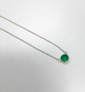 € 19,50 Zilveren collier met green onyx