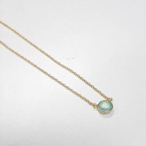 € 22,50 zilveren collier met aqua chalcedoon