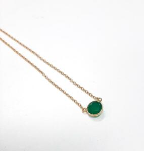 € 22,50 Collier verguld met green onyx 