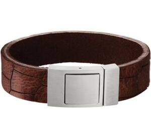 € 42,00 Lederen herenarmband in bruin