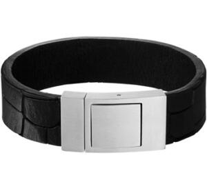 € 42,00 Lederen herenarmband in zwart